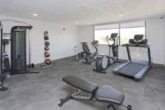 Fitness center at Pioneer Place apartments West Fargo