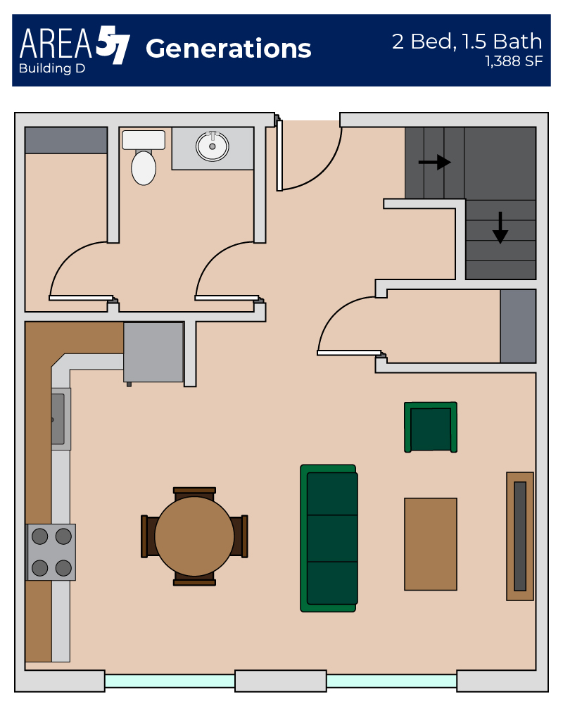 Area 57 Generations apartment layout 1st floor