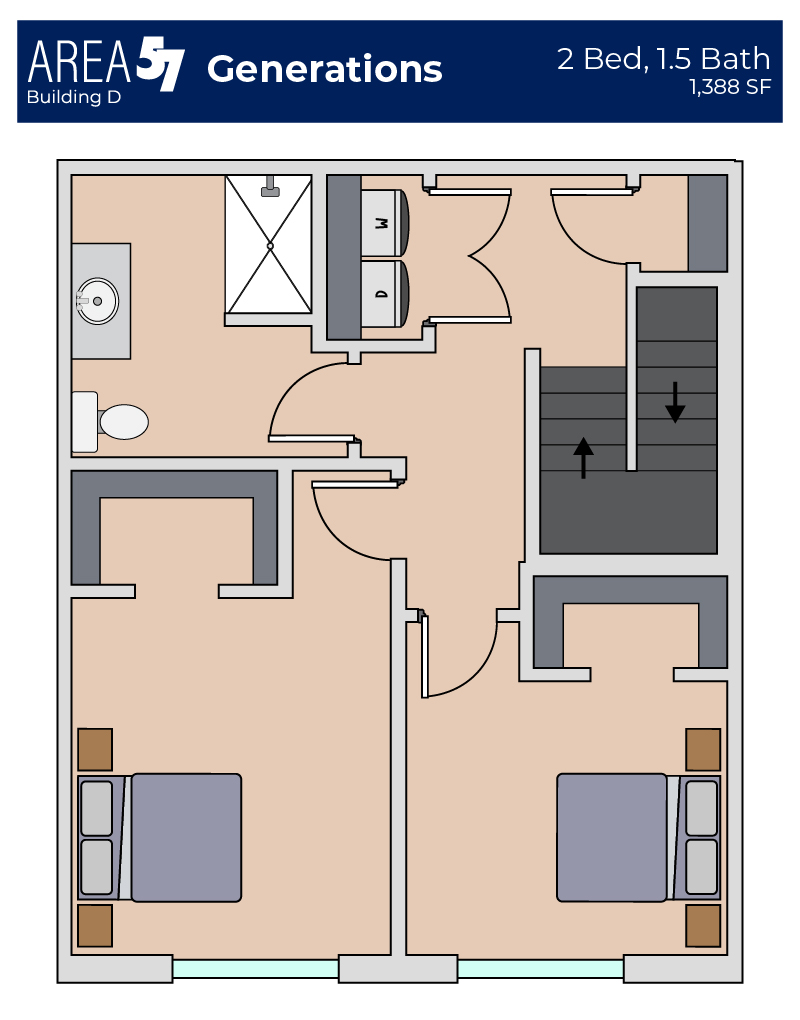 Area 57 Generations apartment layout 2nd floor