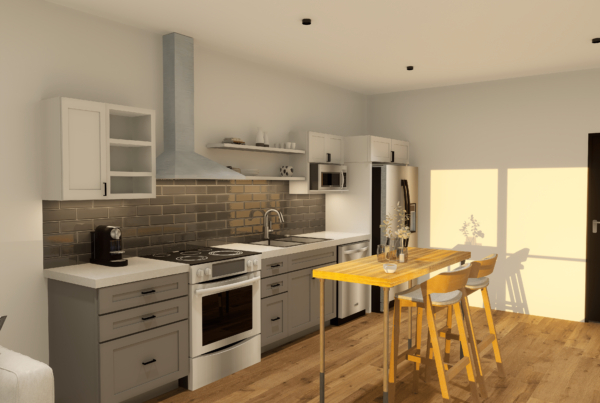 Maverick apartment rendering of the kitchen