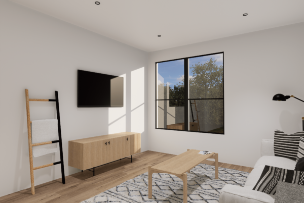 Maverick apartment rendering of the living room