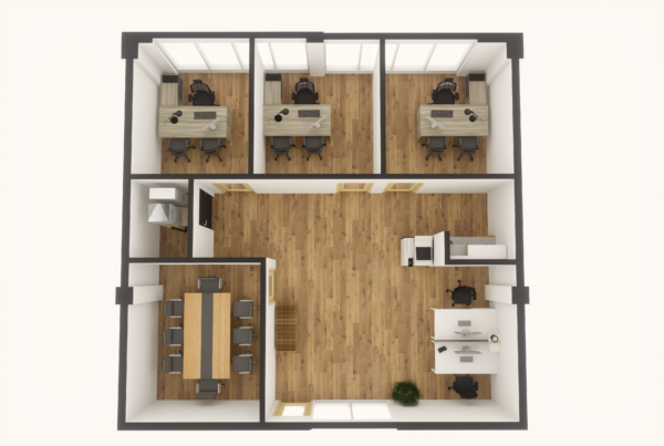 Rendering of executive office suite space B floorplan at Spirit