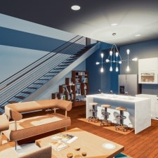 M by EPIC living room rendering